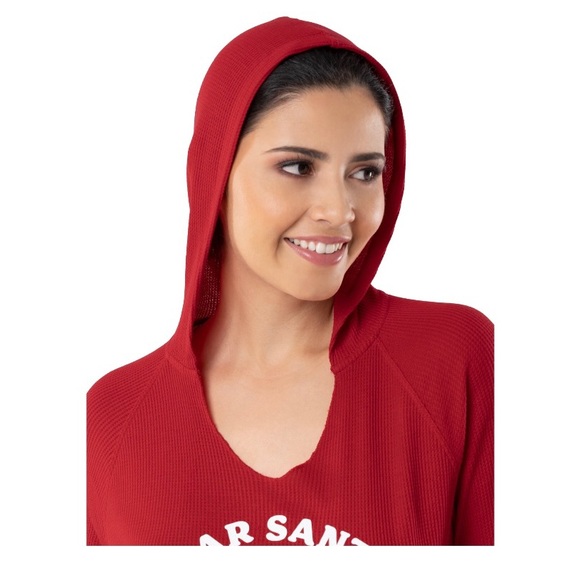 Holiday Time women’s Christmas graphic thermal hoodie; size: Small(4-6) - Picture 5 of 6